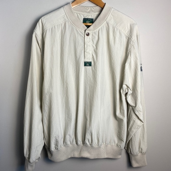 FOX GOLF Vintage Men's Cream/Beige Pullover Nylon Windbreaker Jacket‎ Size Large - Picture 1 of 14